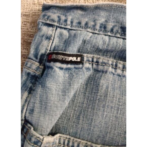 Vintage Southpole Baggy Jeans Size 38 Distressed Pockets Patchwork Rare - Picture 13 of 15